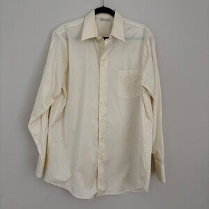 Kenneth Cole New York Men's Dress Shirt Non-Iron Yellow Size 16.5 34/35